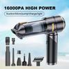 16000PA Car Vacuum Cleaner Handheld Vacuum Portable Cordless Compressed Air Duster Air Blower for Car Home Office Pet