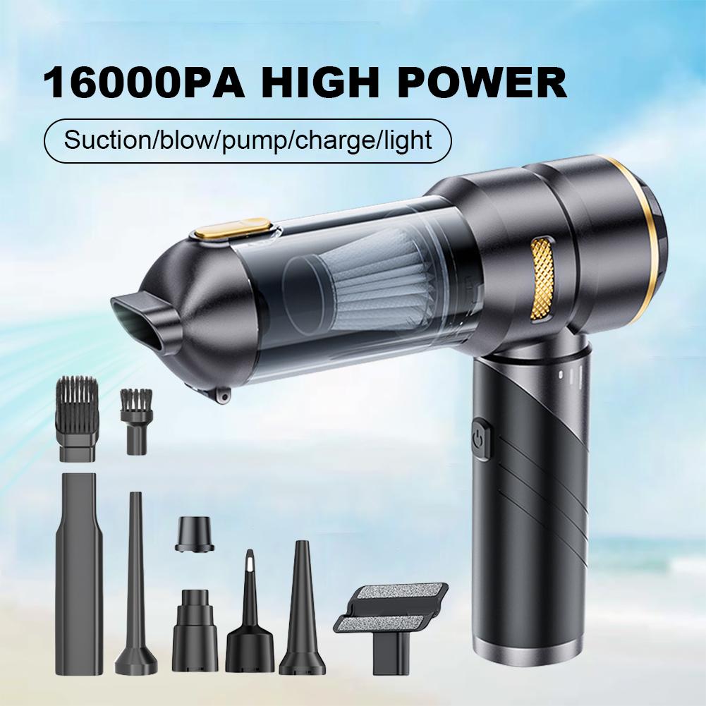 16000PA Car Vacuum Cleaner Handheld Vacuum Portable Cordless Compressed Air Duster Air Blower for Car Home Office Pet