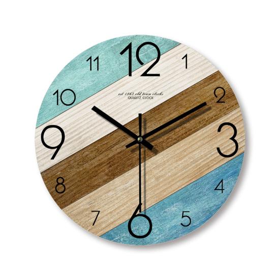 Vintage Wooden Wall Clock Non Ticking Silent Battery Operated Living Room Bedroom Indoor Digital Analog Clock Home Decoration Festival Gift