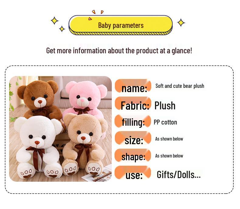 Cute Hug Teddy Bear Plush Toy - Valentine's & Birthday Gift for Girls