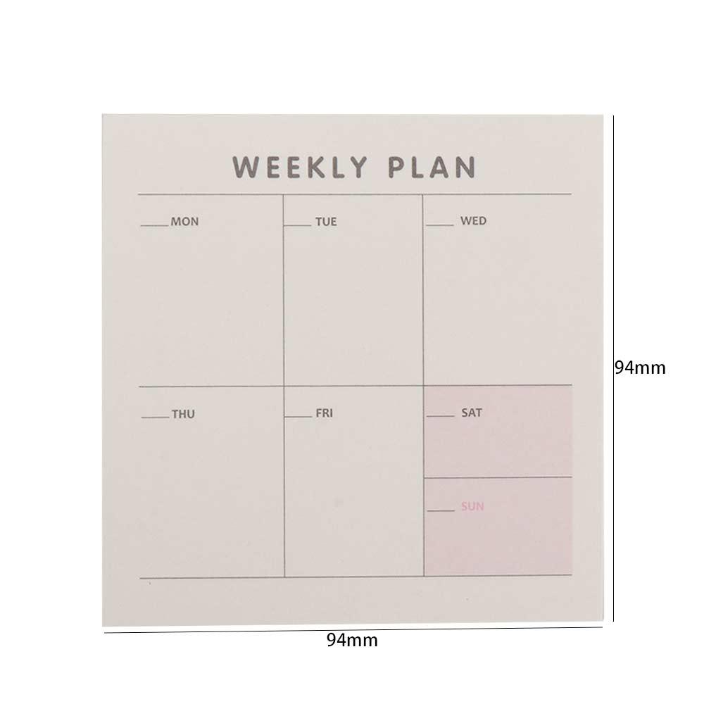 Stationery Notebook School Supplies Check List Weekly Plan Memo Pad Daily Weekly Month Planner