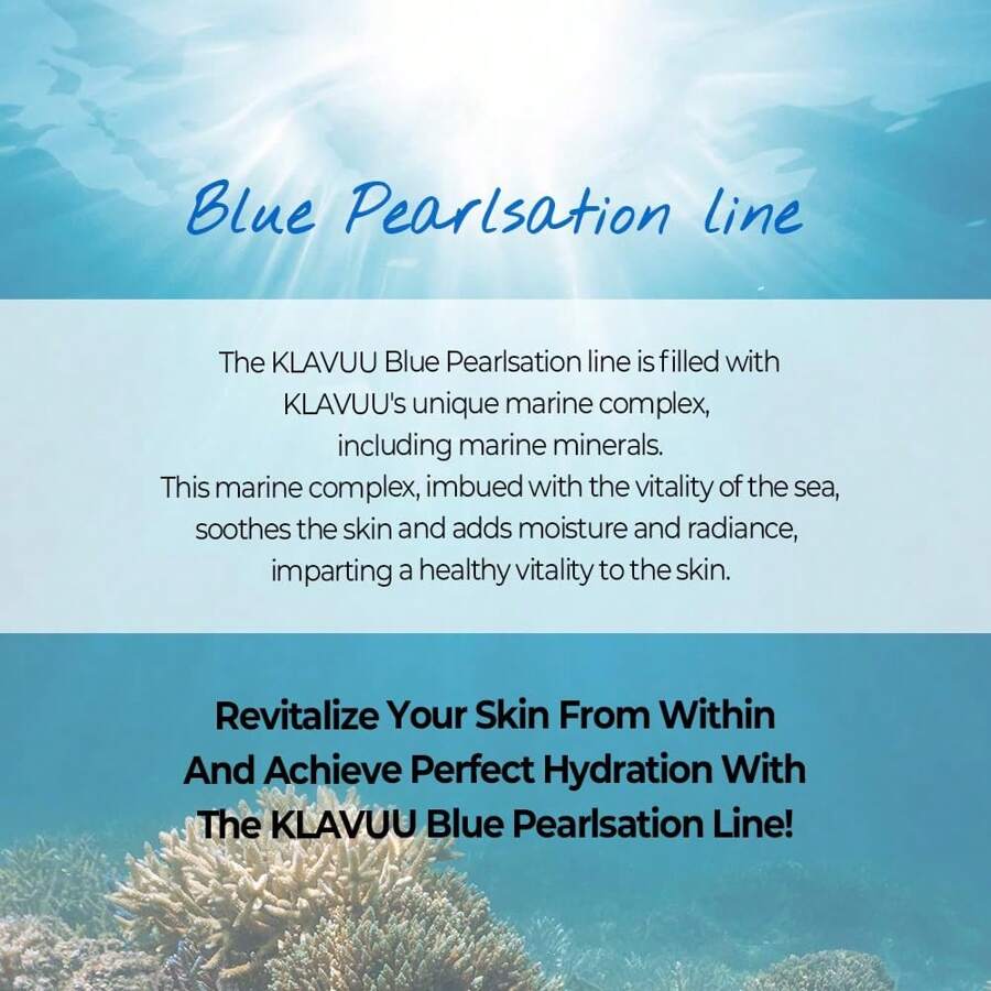 KLAVUU BLUE PEARLSATION MARINE AQUA ENRICHED CREAM 50ml - Hypoallergenic Deep Moisturizer With Apple Water For Nourished, Balanced Skin