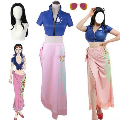 Anime Cosplay Kostým Šaty Oblečení Nico Robin Cosplay Vlastní Brýle Párty Paruka Oblek Kostýmy pro Dívku Halloween Karnevalový Oblek