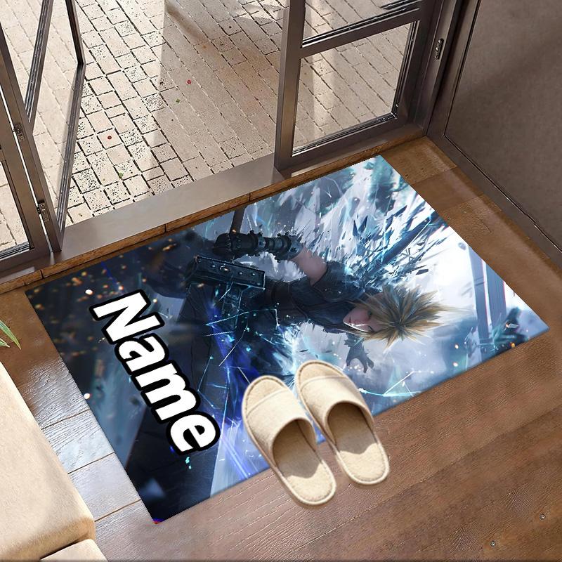 Custom Name Personalized Final Fantasy Print Carpet, Versatile Home Decor Rug, for Playroom, Apartment, Balcony, Entryway, Hallway Gift