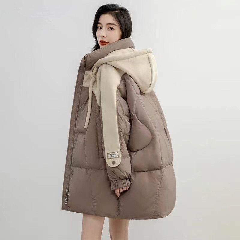 Fashion Winter Hooded Cotton Coat Women Korean Style Loose Thick Warm Long Jacket