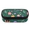 Pencil Pouch Practical 300D Polyester Easy Open Zipper with Main Compartment Mesh Pocket and Pen Slots for Classroom Use