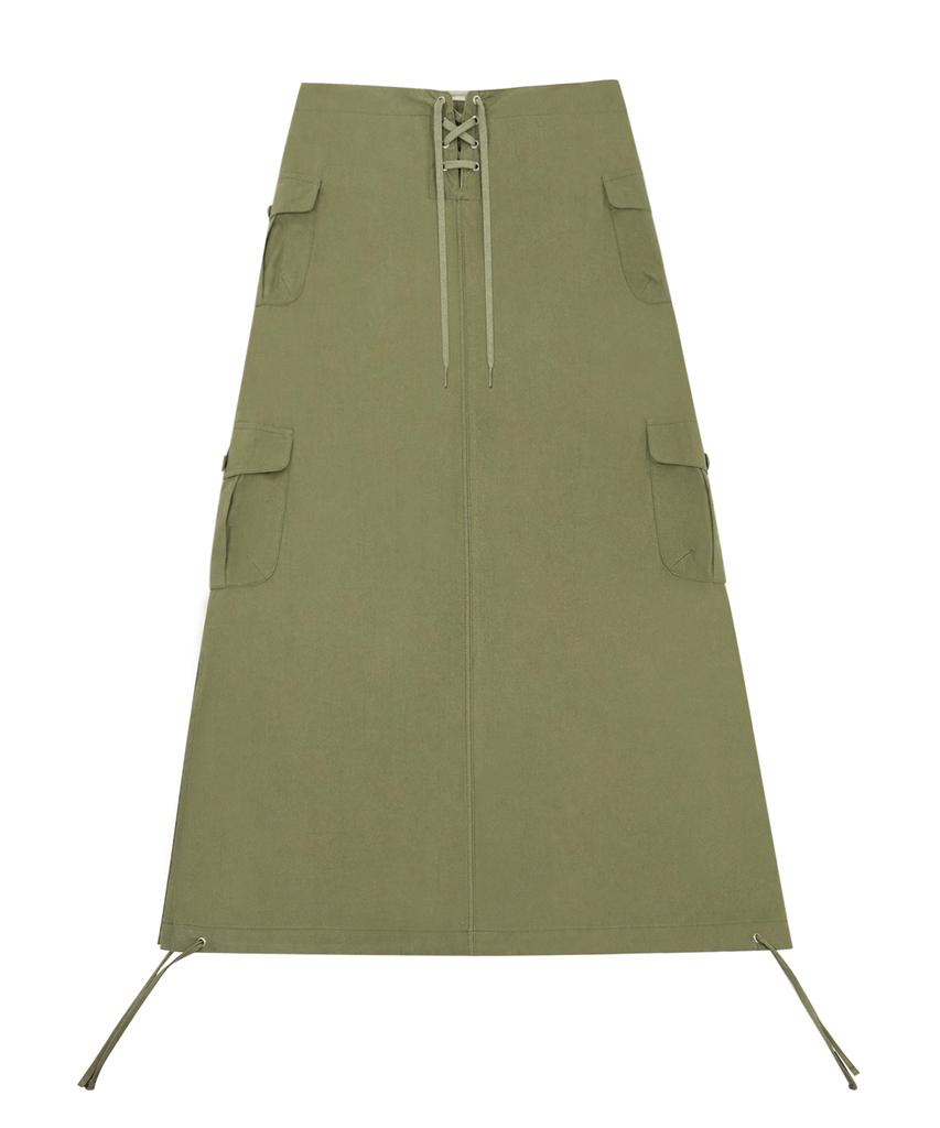 Mileko Corset Long Cargo Low Sk Khaki