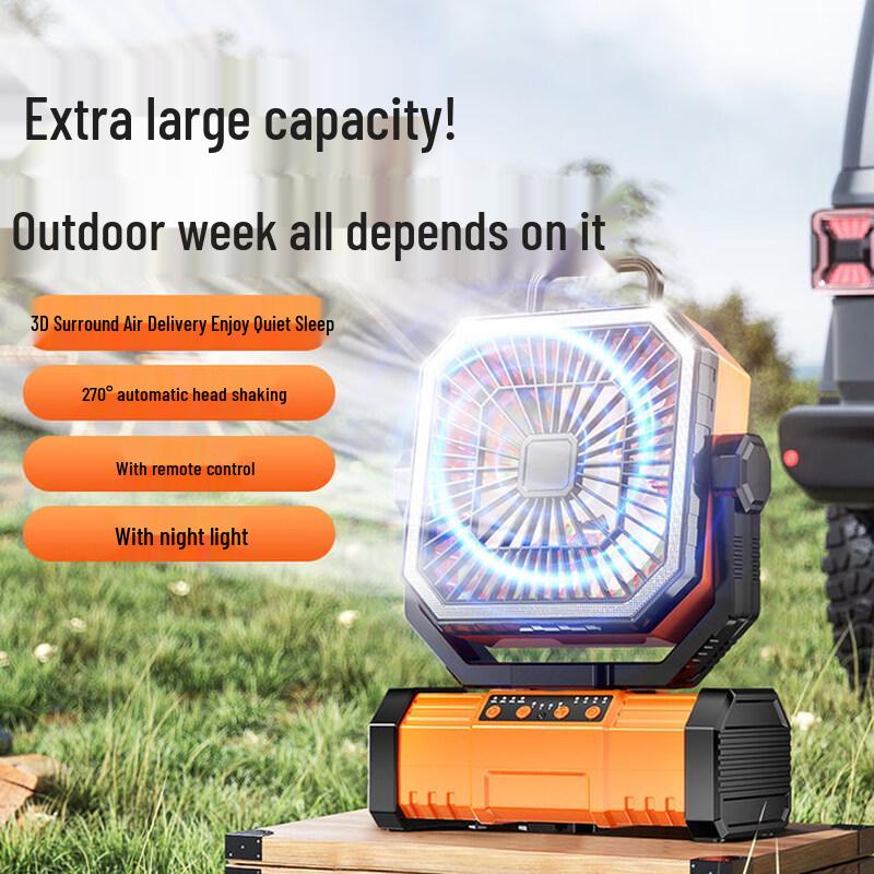 Jiaxiu Portable Camping Fan with LED Light