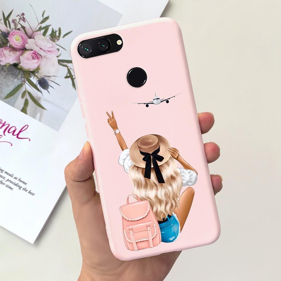 Für Xiaomi Mi 8 Lite Hülle 6,26" Mode Landschaft Mädchen Bumper Weiche Silikon Handyhülle Für Xiomi Mi 8 Lite Funda Mi8Lite Tasche