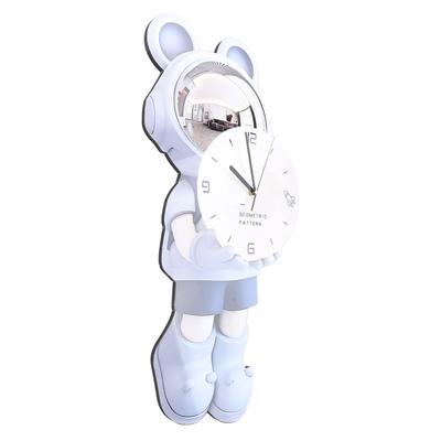 Wall Clock Modern Minimalist Cartoon Astronaut Quiet Wall Hanging Clock for Living Room Dining Room Doorway