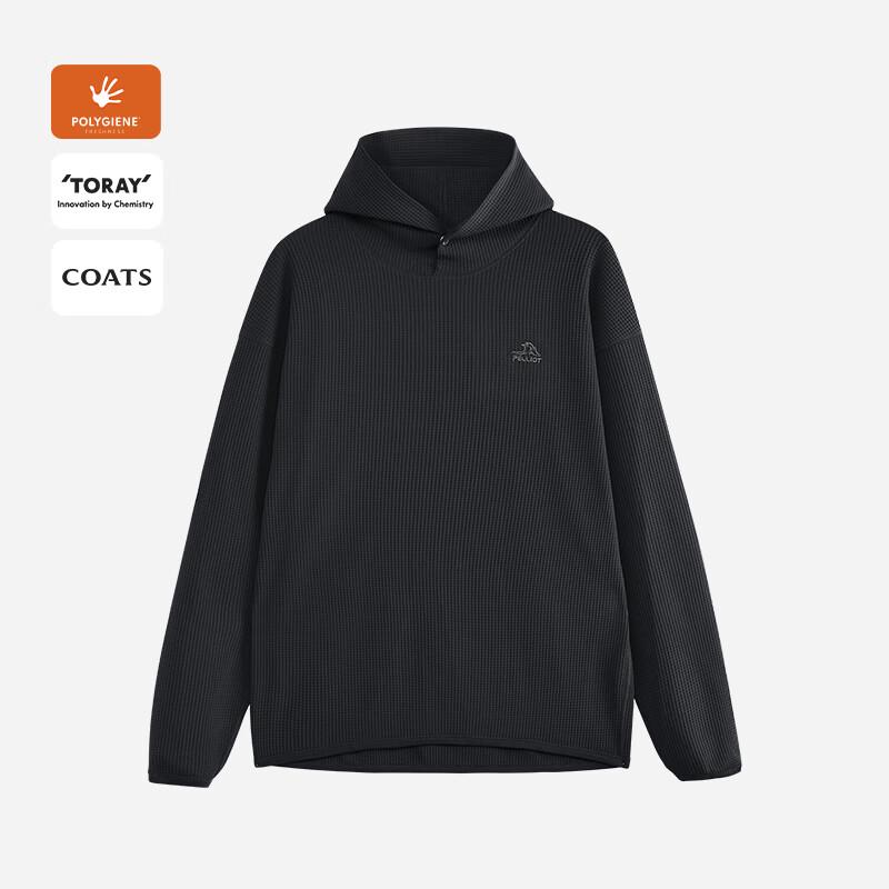 Pelliot Unisex Hooded Waffle Sweatshirt