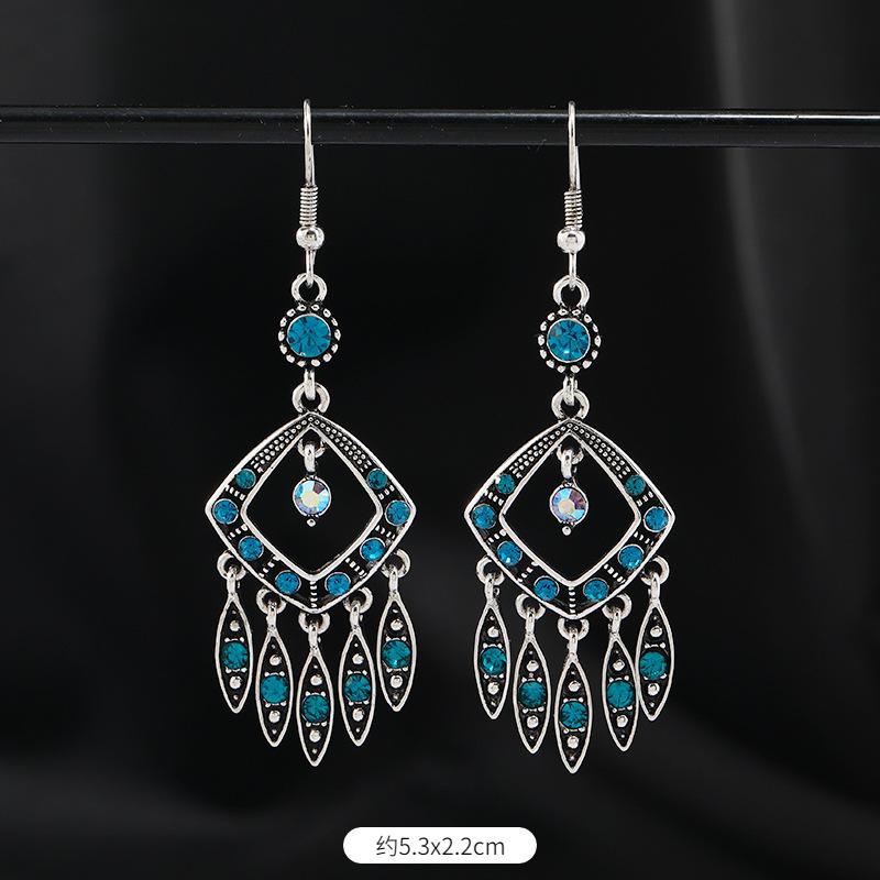 Original Design Earrings Retro Court Fringed Temperament Earrings Women's Long Crystal Ear Jewelry
