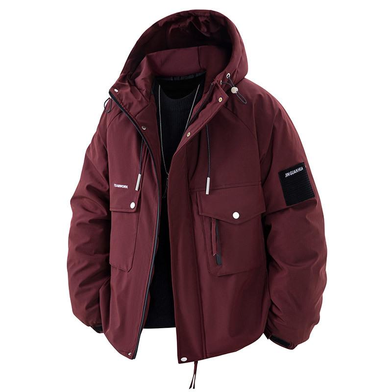 Uformell herrejakke i bomull ensfarget løs vinter daglig varm