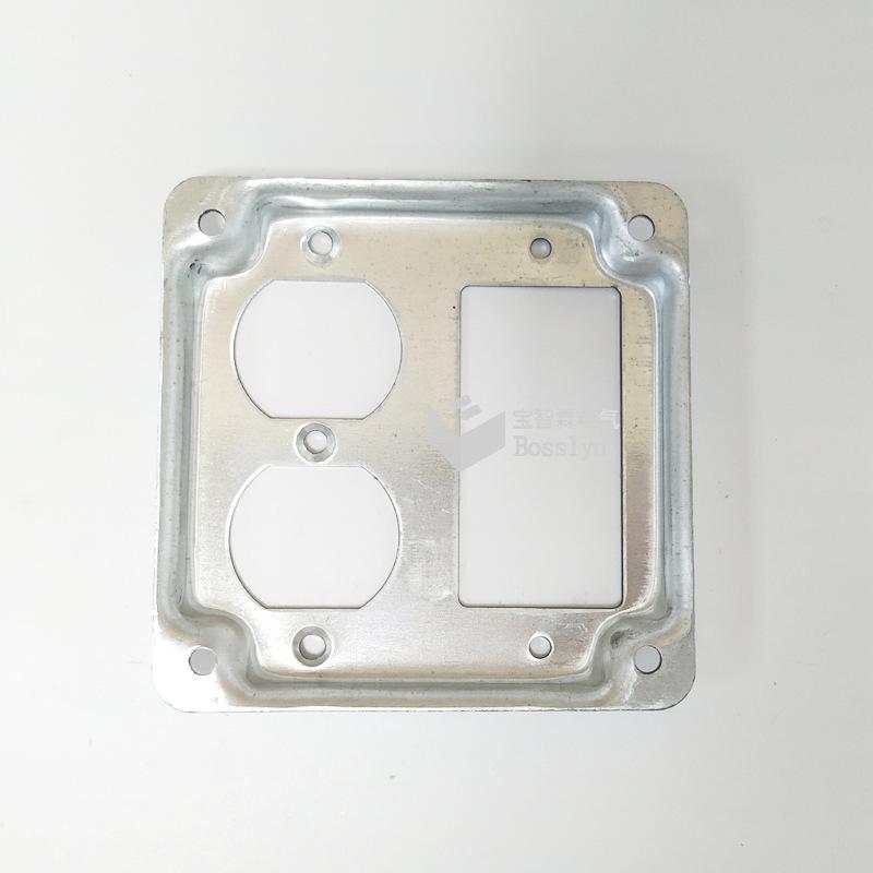 US Standard Double Industrial Switch Socket with Galvanized Panel Faceplate SG4418