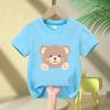 Children Tshirt With Added Sugar Summer New Product for Boys Girls Cartoon Teddy Bear Short Sleeved T Baby Cute Pattern