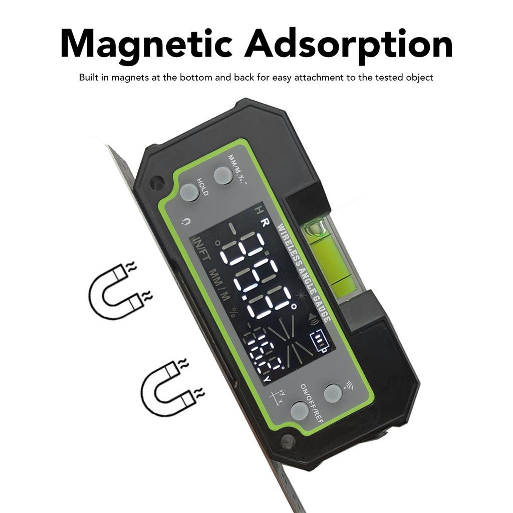 Digitale Winkelmessgerät Doppelachsen Neigungsmesser Magnetische Adsorption LCD-Anzeige Elektronischer Winkelfinder mit Bluetooth
