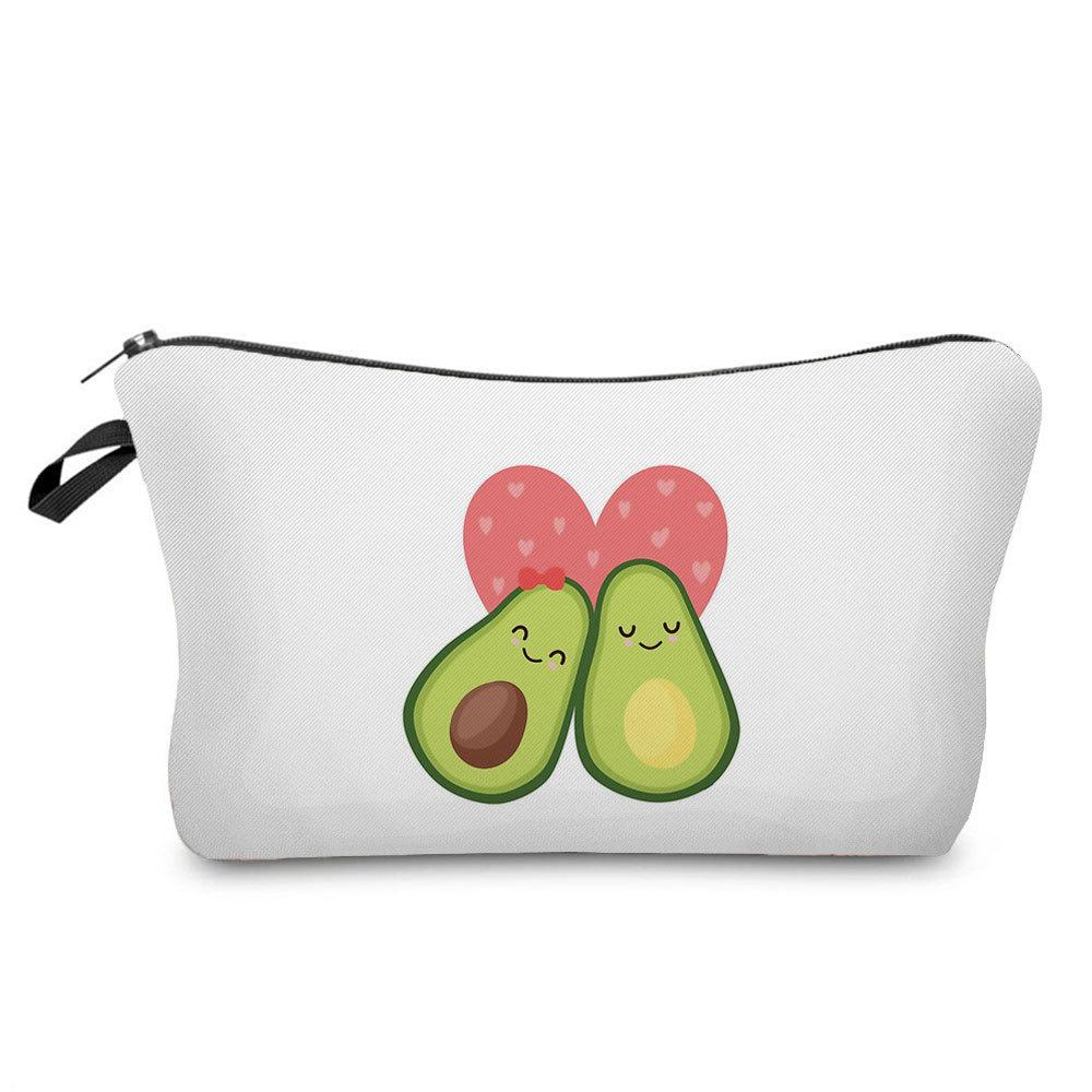 Women Avocado Print Cosmetic Bag Toiletries Organize Travel Storage Case 6700