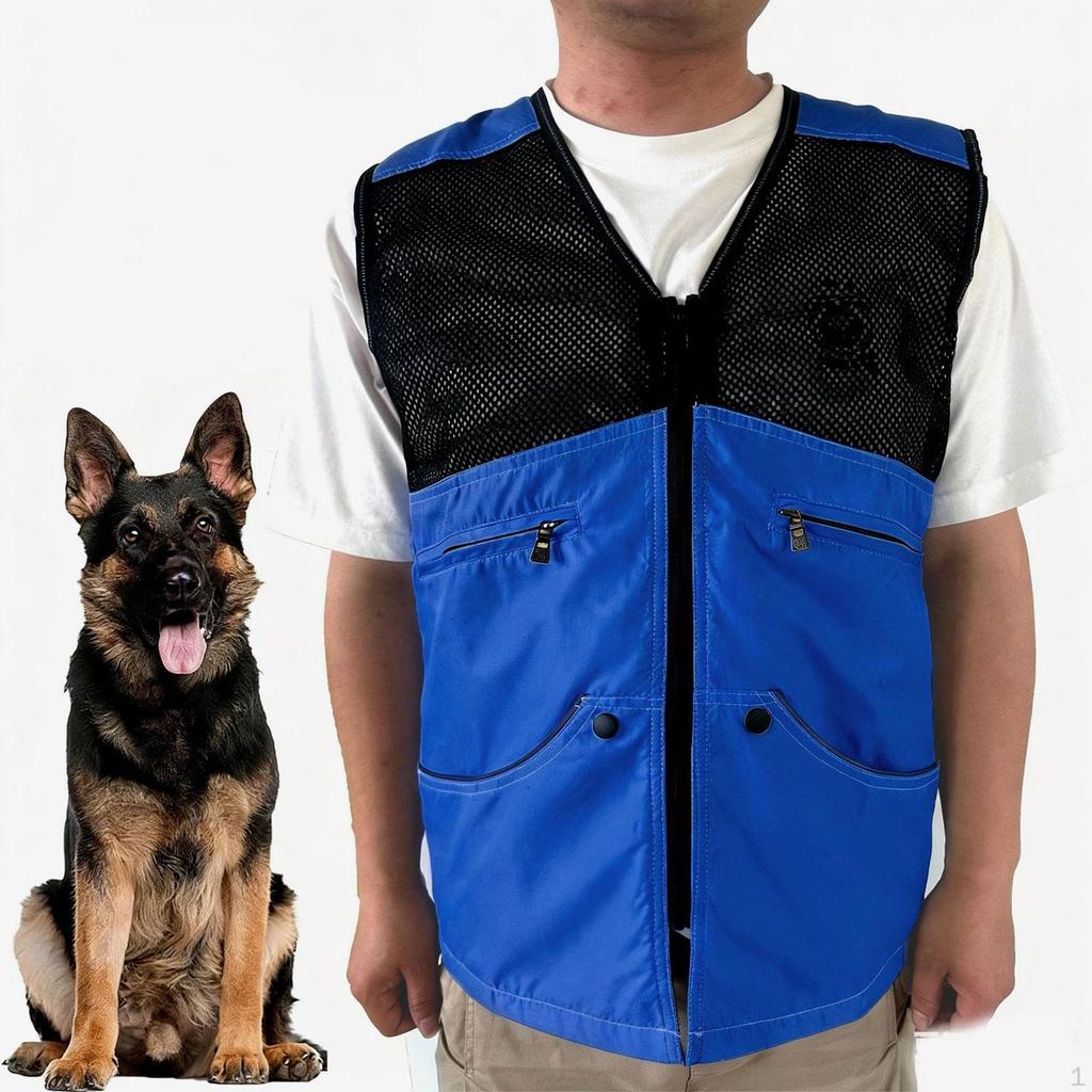 Dog Handler Training Vest Multi Pockets Comfort Nylon Suitable for Obedience Agility