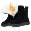 Snow Boots Women Fur Winter Shoes Padded Warm Casual Ankle Boots Retro Round Toe Suede Side Zip Short Botines Solid Ladies Shoes