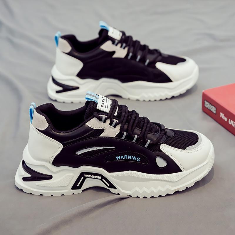 

Корейский стиль, повседневная модная трендовая обувь для папы в стиле ретро, ​​мужские дышащие кроссовки с толстой подошвой и круглым носком, с низким берцем 44