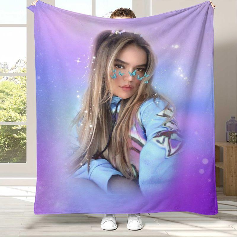 Famous Karol G Singer Flannel Blanket,Ultra Soft Warm Plush Throw for Home Bedroom Bed Sofa Cover Office Camping Picnic Gift