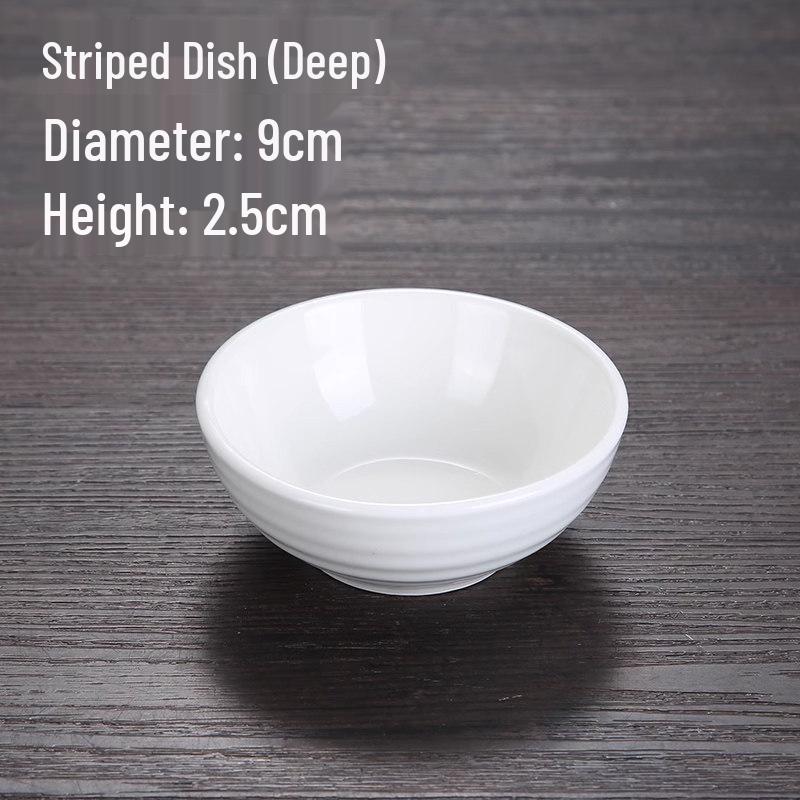 Creative Round White Ceramic Dipping & Seasoning Plate