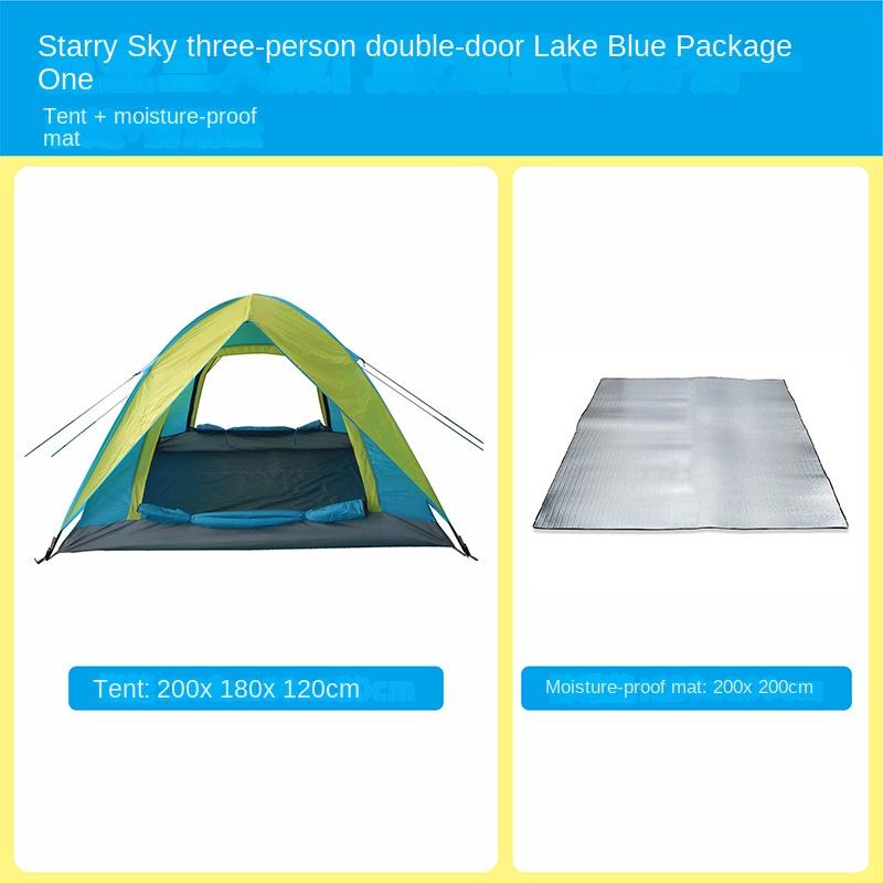 Utendørstelt 2-3-4 personer enkelt dobbelt tykt regntett håndtilpasset utendørs camping Ultra-lett myggsikker