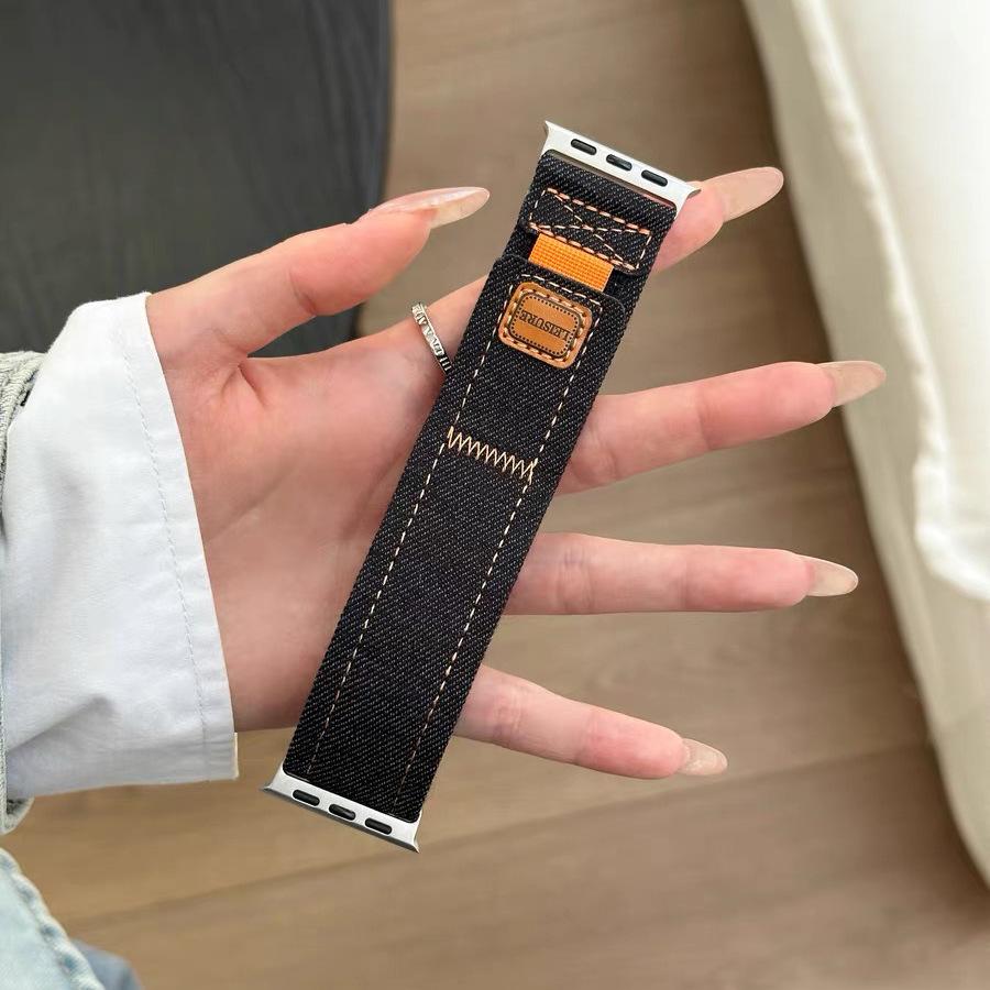 Denim Nylon Armband für Apple Watch Ultra 3-2-1 49mm 11 10 46mm 42mm Geflochtenes Armband iWatch 9 8 7 6 5 4 SE 45mm 44mm 41/40mm Band