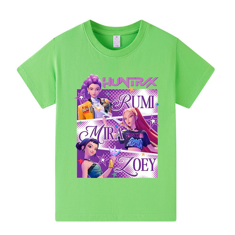 A1199 Kinder Jungen Mädchen Kpop Rumi Zoey Mira Print Kurzarm T-Shirt