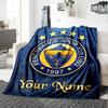 1pc Fenerbahçe Spor Kulübü Blanket with Custom Name, Gift, for Men and Women, Soft Blanket, Good for Sofa Bed Couch Travel, Lightweight Flannel Blanke