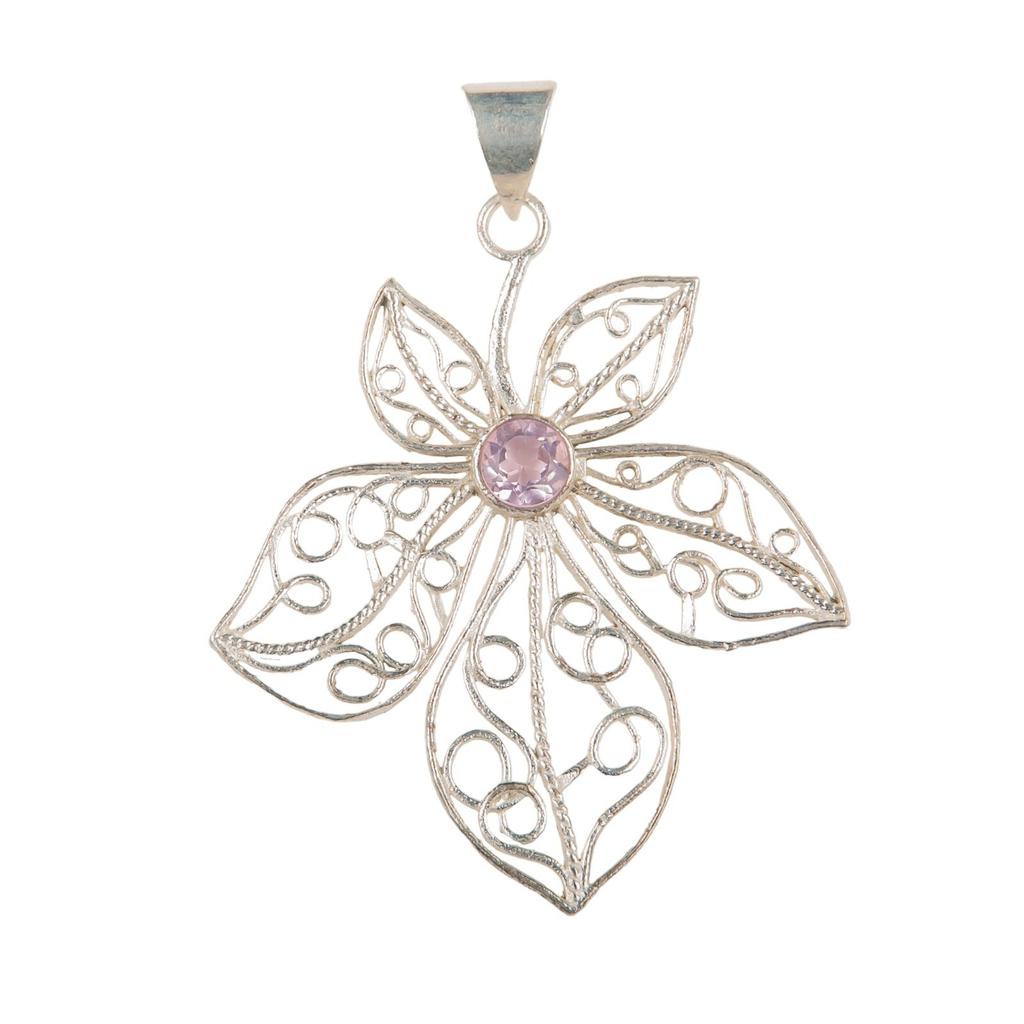 Natural Morganite Gemstone 925 Sterling Silver Jewelry Handcrafted Pendant 2.29" CP-19-15