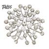 Snowflake Lapel Pin Brooch Pin, Pearls And Rhinestone Decor, Strong Buckle Secure Fit Decorative Clip Brooch, Durable Alloy Fine Electroplating