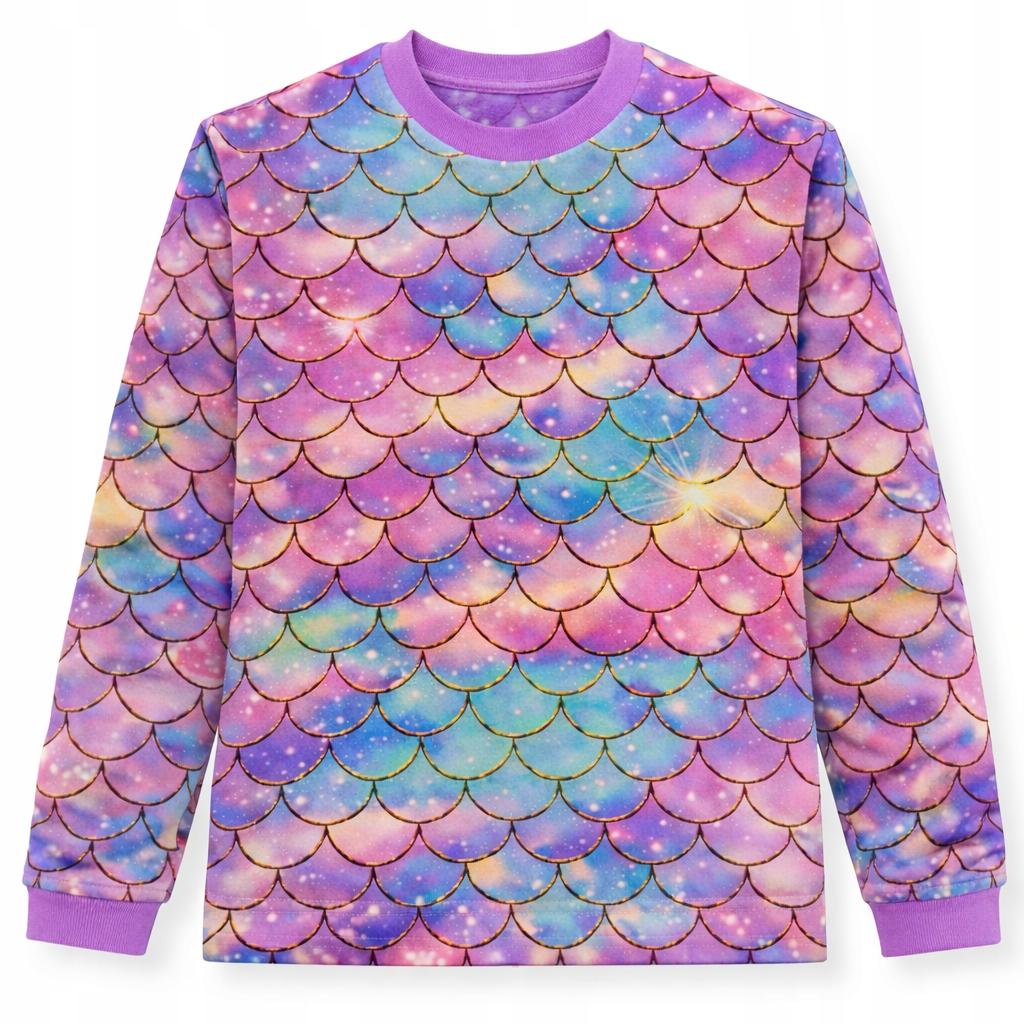 104 Long Sleeve Girls' T-Shirt Digital Print Cotton 100% Mermaid