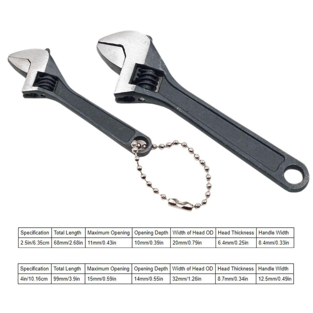 Professional Galvanized Steel Mini Adjustable Wrench Anti-rust Adjustable Tiny Spanner Mini Sturdy Mini Nut Wrench Tool Home
