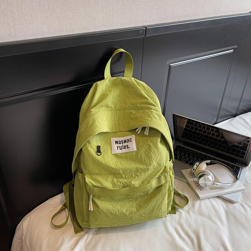 2025 summer Korean lazy wind backpack high school college student high value schoolbag fashion trend simple backpack