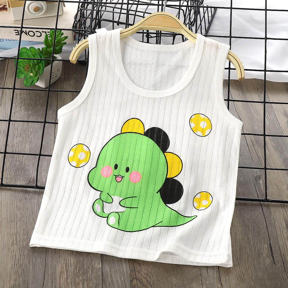 

Детская мультяшная хлопковая майка без рукавов для мальчиков и девочек - Летняя футболка Size 110 (100-110cm)