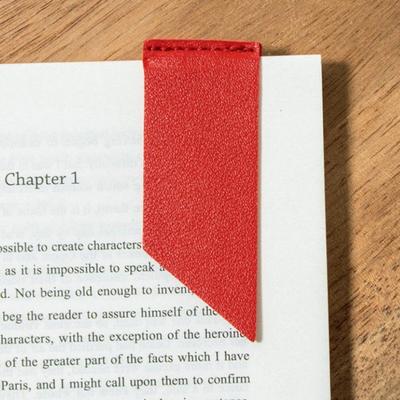2Pcs Handmade Faux Leather Bookmarks Solid Color Wear Resistant Waterproof Decorative Book Corner Bookmarks Notepad Labels