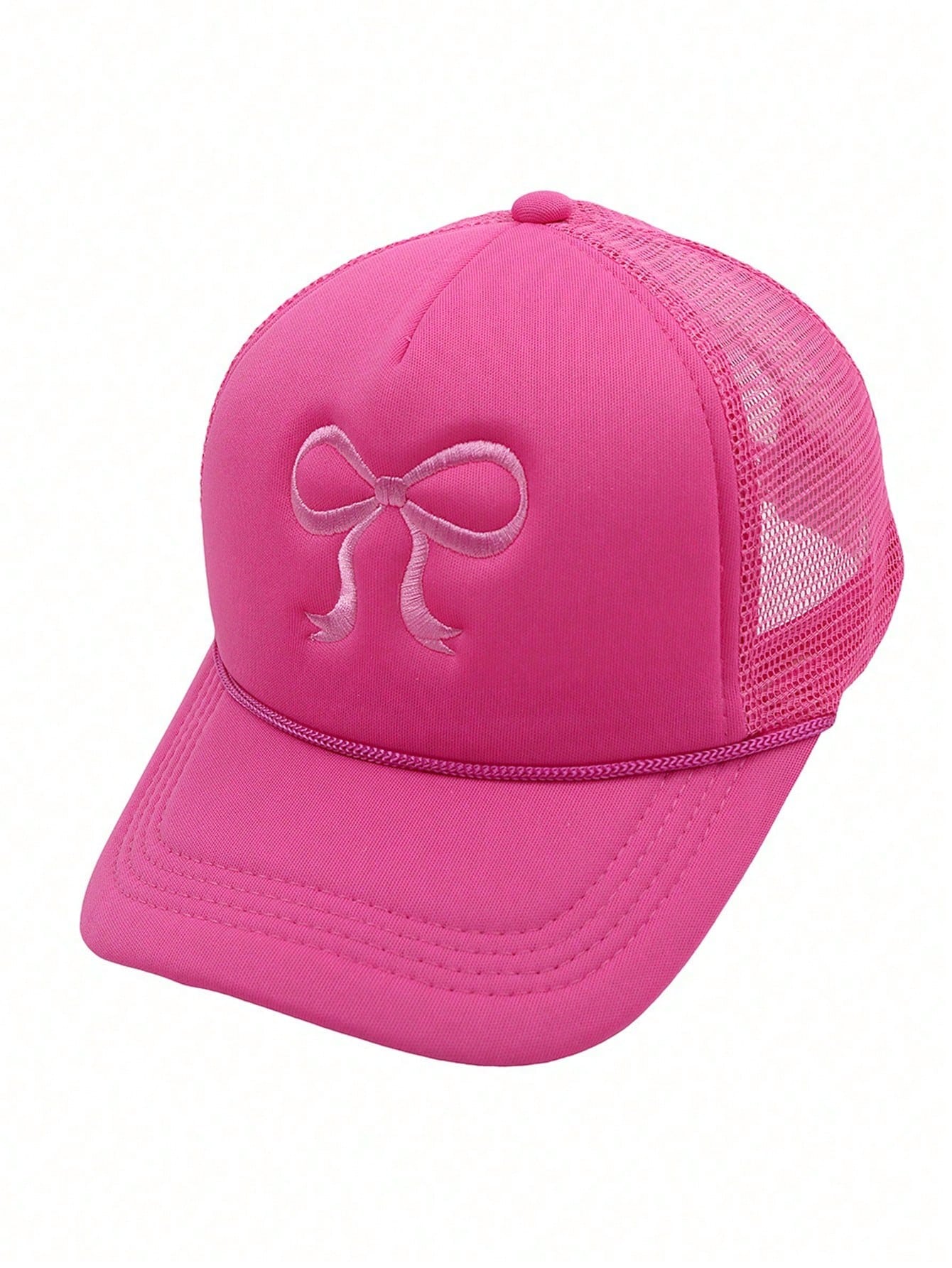 

Women s Embroidered Bowknot Trucker Mesh Cap, Adjustable Casual Sun Protection Y2K Sun Hat Suitable For Spring & Fall Traveling Adjustable розы красного