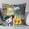 Cartoon T-Tom And J-Jerry Pillow Case Square Pillow Bedroom Sofa Leisure Comfort Cushion Car Living Room Home Decoration