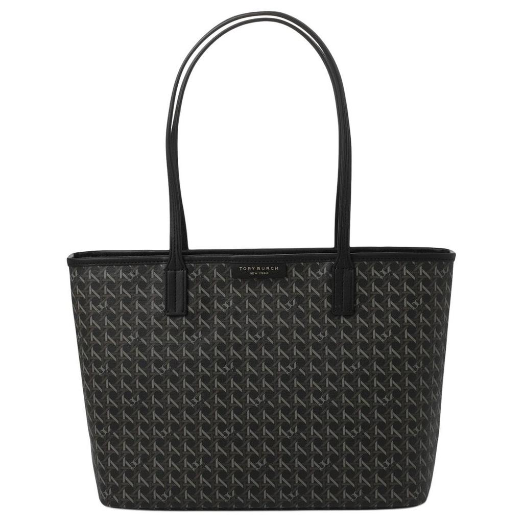 Tory Burch Full Print Vintage Floral Canvas Tote Bag Women tote bags Black 147748-001
