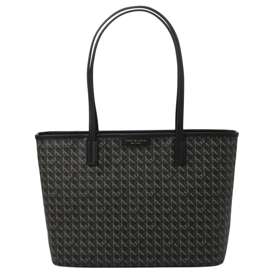 

Tory Burch Full Print Vintage Floral Canvas Tote Bag Women tote bags Black 147748-001 Basic Set (Bag+Dust Bag)