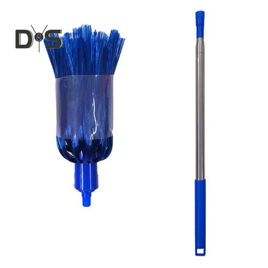 Miotła do kurzu z drążkiem teleskopowym ze stali nierdzewnej, oszczędzająca miejsce wielofunkcyjna szczotka do czyszczenia