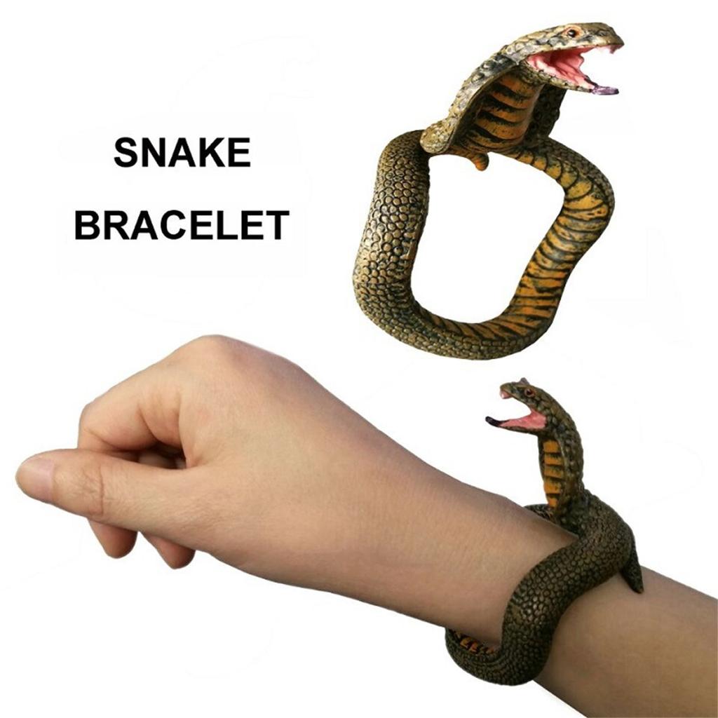 7Pieces Toy Snake Bracelet PVC Simulation Snake Wrist Band Fake Snake Wristband Prank Toys Scary Mischievous Toys Party Supplies Realistic Snake Brac