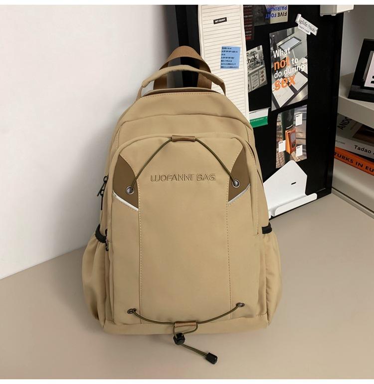 

Simple schoolbag female college student lightweight travel backpack male trend high school student backpack хакі