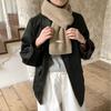 New Style Wool Blended Winter Scarf for Women Solid Color Knitted Korean Style Fresh  Sweet Fashionable and Versatile Warm Scarf