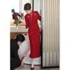 Red cheongsam toasts bride 1011 new high-end new Chinese engagement dress morning robe women's casual wear of the day