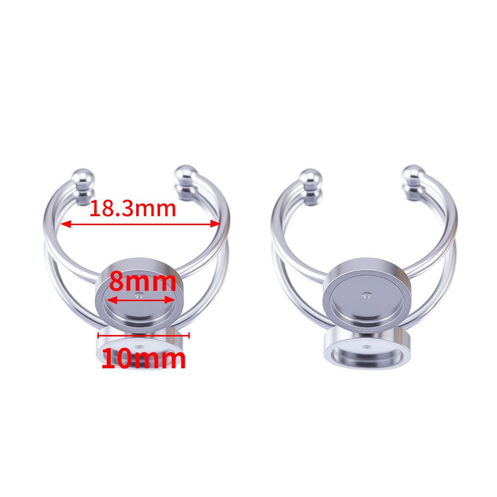10pcs Adjustable Open Finger Ring Setting Stainless Steel 4mm 8mm 12mm Round Blank Ring Base Bezel Cabochon DIY Jewelry Making