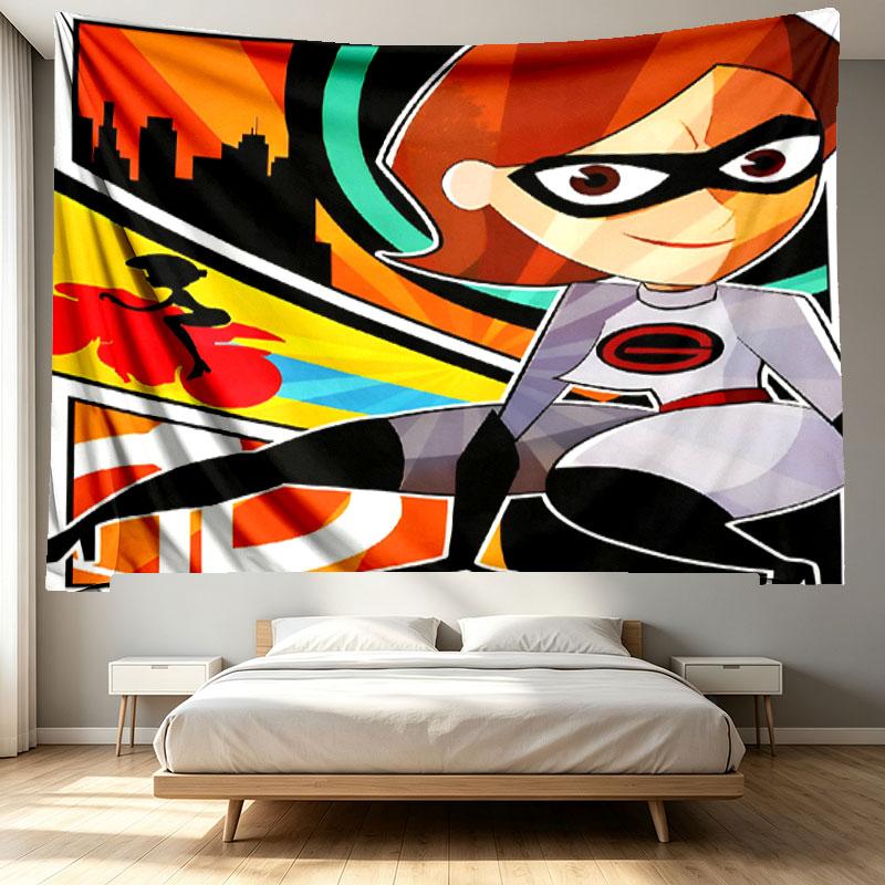 Incredibles Print Tapestry - Portable Wall Decor Cloth, for Home, Dorm, Travel, Bedroom, Living Room - Ideal Birthday Housewarming Gift