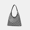 Black And White Grid Large-Capacity Tote Bag Women'S High-End Commuter Bag Trendy Versatile Shoulder Bag