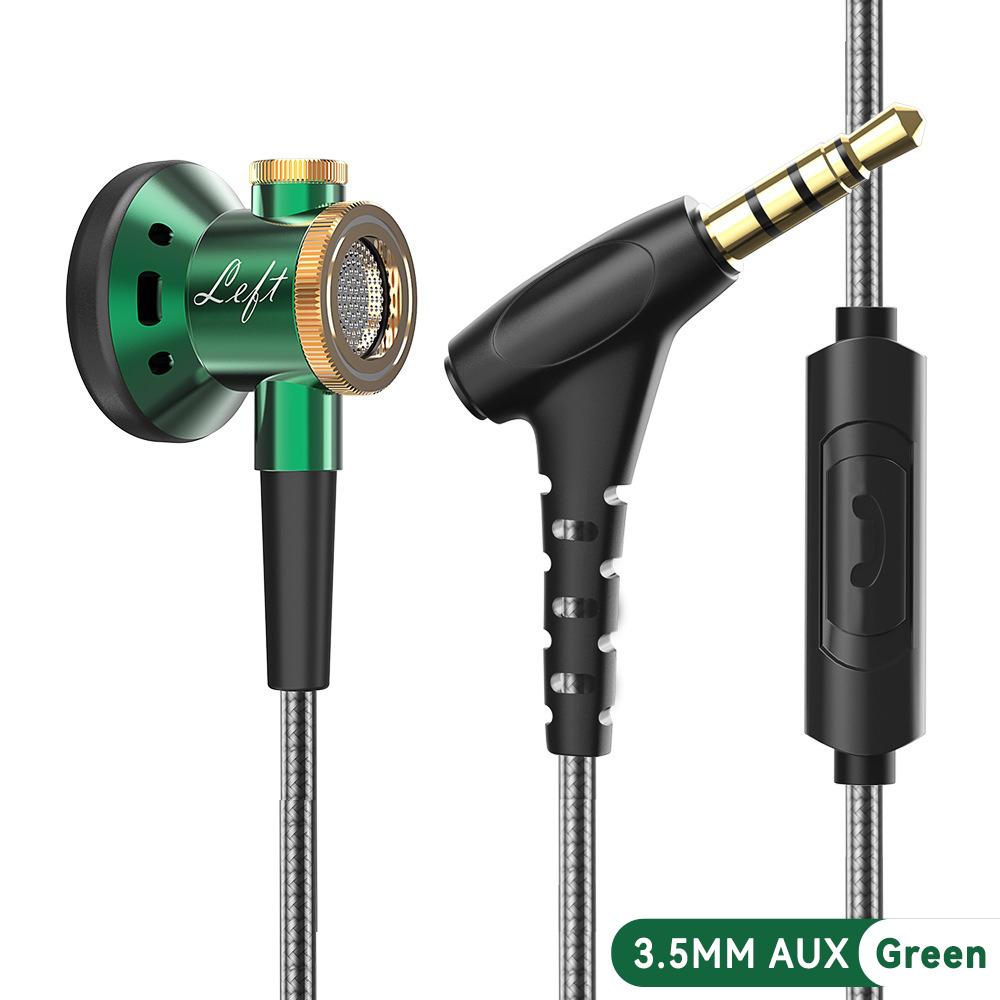 D08 Metal HiFi 3.5mm/Type-C In Ear Wired Earphone Flat Head Headsets With Mic Clear Sound Bass Headphones For Sports Music Gamer